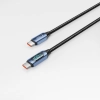 Kabel przewód z wyświetlaczem LED USB-C PD 100W 5A 1m - niebieski