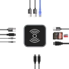 12w1 Hub z ładowarką bezprzewodową USB-A USB-C HDMI RJ45 SD TF mini jack - szary