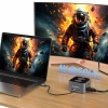 12w1 Hub z ładowarką bezprzewodową USB-A USB-C HDMI RJ45 SD TF mini jack - szary