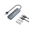 Hub rozdzielacz 4x USB-A z włącznikami aluminiowy - szary