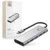 9w1 HUB Adapter USB-C USB-A HDMI SD TF PD 100W mini jack 3.5 4K 60Hz - szary