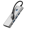 9w1 HUB Adapter USB-C USB-A HDMI SD TF PD 100W mini jack 3.5 4K 60Hz - szary