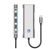 9w1 HUB Adapter USB-C USB-A HDMI SD TF PD 100W mini jack 3.5 4K 60Hz - szary