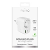 Ładowarka sieciowa USB-A USB-C z gniazdem Schuko PD 20W - biała