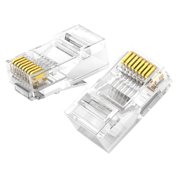Wtyczka końcówka RJ45 8P8C Cat 6 przezroczysta ZESTAW 100szt
