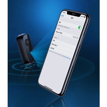 Odbiornik dźwięku do słuchawek Bluetooth 5.0 audio AUX aptX, aptX LL mini jack czarny