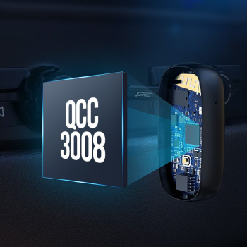 Odbiornik dźwięku do słuchawek Bluetooth 5.0 audio AUX aptX, aptX LL mini jack czarny