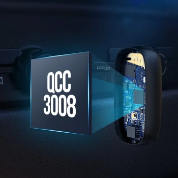 Odbiornik dźwięku do słuchawek Bluetooth 5.0 audio AUX aptX, aptX LL mini jack czarny