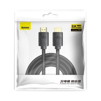 Kabel HDMI 2.1 8K 60 Hz eARC QMS Dynamic HDR VRR ALLM 3m czarny