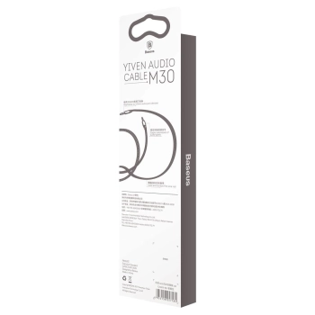 Yiven M30 przewód kabel audio stereo AUX 3.5 mm męski mini jack 1m srebrno-czarny