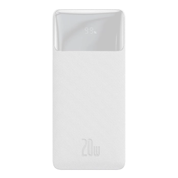 Bipow powerbank z szybkim ładowaniem 30000mAh kabel USB-A microUSB 0.25m biały