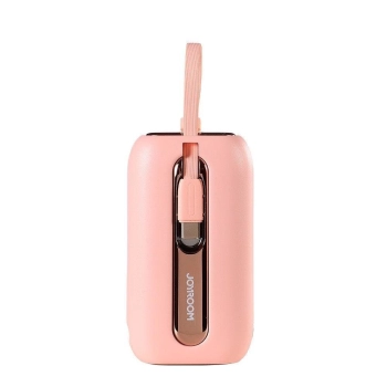 Powerbank 10000mAh Colorful Series 22.5W z kablami USB-C i Iphone Lightning różowy