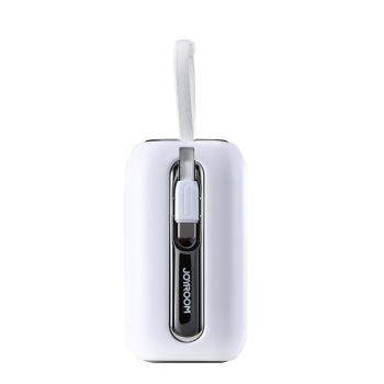 Powerbank 10000mAh Colorful Series 22.5W z kablami USB-C i Iphone Lightning biały