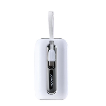 Powerbank 10000mAh Colorful Series 22.5W z kablami USB-C i Iphone Lightning biały