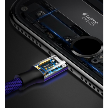 Kabel przewód w materiałowym oplocie USB - iPhone Lightning 1.8m - czarny