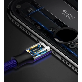 Kabel przewód w materiałowym oplocie USB - iPhone Lightning 1.8m - czarny