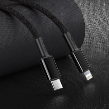 Kabel przewód do iPhone USB-C - Lightning szybkie ładowanie 20W 2m - czarny