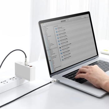 Przewód kabel USB-C - USB-C Cafule Metal Data Power Delivery 100W 2m - czarny