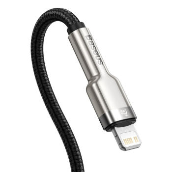 Przewód kabel iPhone USB-C - Lightning Cafule Metal Data Power Delivery 20W 1m - czarny