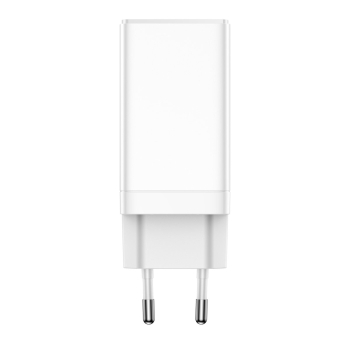 Szybka uniwersalna ładowarka sieciowa GaN3 PRO 2x USB-C / USB + kabel USB-C 65W - biały