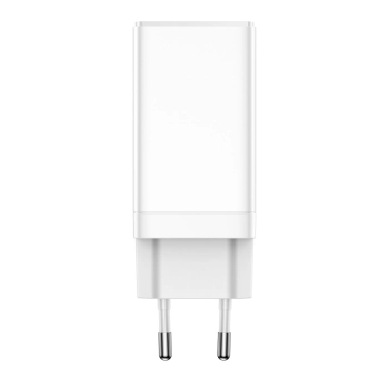 Szybka uniwersalna ładowarka sieciowa GaN3 PRO 2x USB-C / USB + kabel USB-C 65W - biały