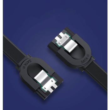 Kabel przewód płaski SATA 1.0-3.0 do 5Gb/s 0.5m - czarny