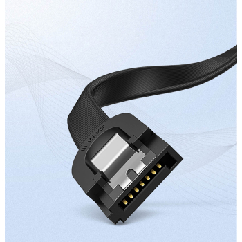 Kabel przewód płaski SATA 1.0-3.0 do 5Gb/s 0.5m - czarny