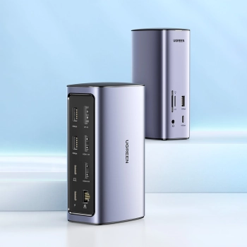 12w1 Wielofunkcyjna stacja dokująca adapter HUB Ugreen CM555 - szara