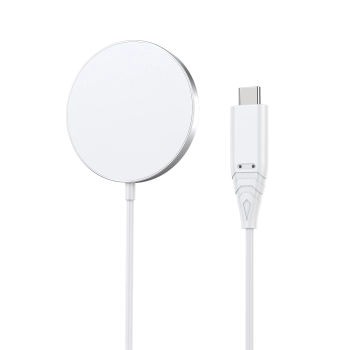 Ładowarka indukcyjna 15W Qi z MagSafe + stojak magnetyczny na telefon - biała