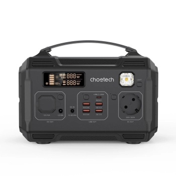 Przenośna turystyczna stacja zasilania powerbank 281Wh 300W LED - czarna