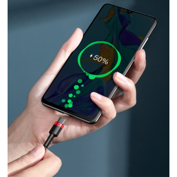 Cafule nylonowy kabel przewód USB-C Power Delivery 2.0 100W 20V 5A 2m szary
