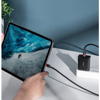 Cafule nylonowy kabel przewód USB-C Power Delivery 2.0 100W 20V 5A 2m szary