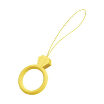 Silikonowa smycz do telefonu zawieszka diament ring na palec żółty