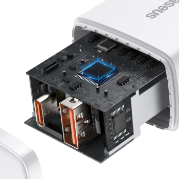 Szybka ładowarka sieciowa Compact USB USB-C 20W 3A PD QC 3.0 biały
