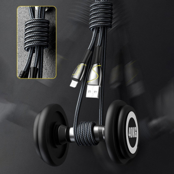 Kabel przewód Mermaid series iPhone USB - Lightning 2.4A 2m czarny