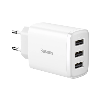 Ładowarka sieciowa Compact 3x USB 17W biały