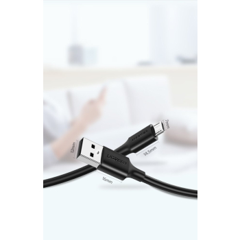 Kabel przewód USB - micro USB 2A 1m czarny