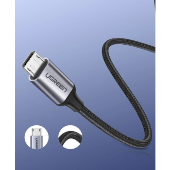Kabel przewód USB - micro USB 1m szary