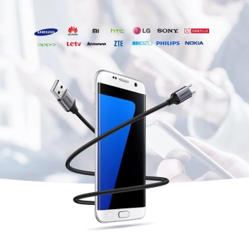 Kabel przewód USB - micro USB 1m szary