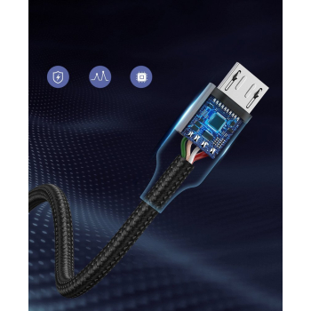 Kabel przewód USB - micro USB 1m szary