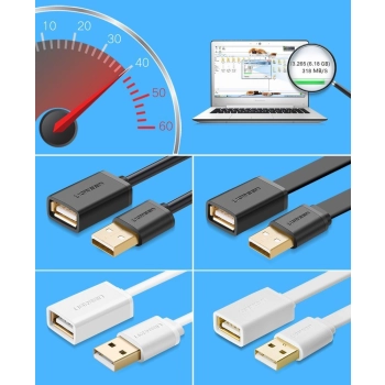 Przedłużacz do kabla przewodu USB 2m czarny