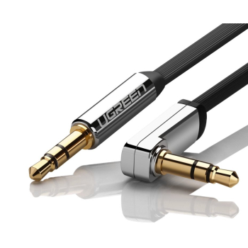Płaski kabel przewód audio AUX 3.5mm mini jack 2m srebrny