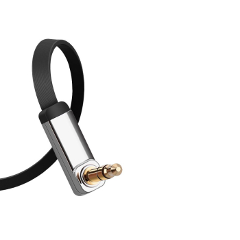 Płaski kabel przewód audio AUX 3.5mm mini jack 2m srebrny