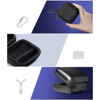 Etui pudełko na słuchawki i akcesoria GSM 8x8cm czarny