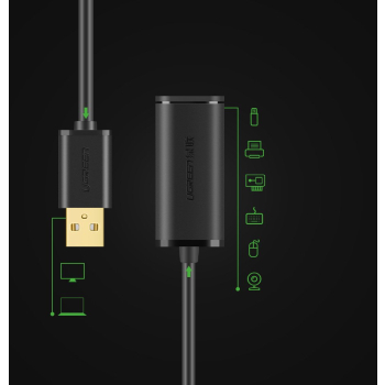 Przedłużacz kabel aktywny USB 2.0 480Mbps 5m czarny
