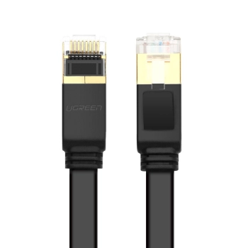 Płaski patchcord kabel przewód sieciowy LAN STP RJ45 Cat 7 10Gbps 3m czarny