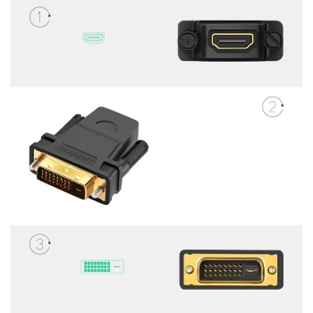Przejściówka wtyczka HDMI żeński - DVI męski FHD 60Hz czarny