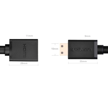 Przejściówka adapter kabel HDMI żeński - mini HDMI męski 4K 60Hz HEC ARC 22cm czarny