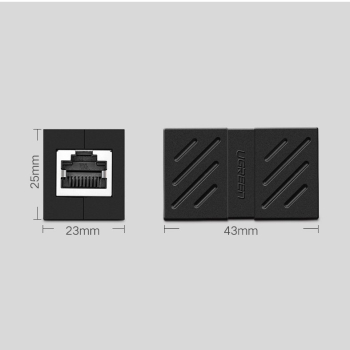 Złączka sieciowa łącznik kabli sieciowych Ethernet RJ45 10Gbps czarny