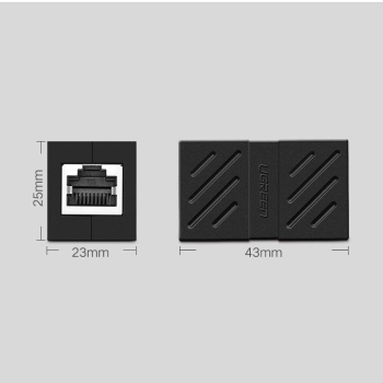 Złączka sieciowa łącznik kabli sieciowych Ethernet RJ45 10Gbps czarny
